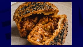 Une tarte salée réalisée parle chef étoilé tommy Banks