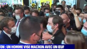 EN VIDEO - Emmanuel Macron visé par un oeuf lors d'une visite à Lyon