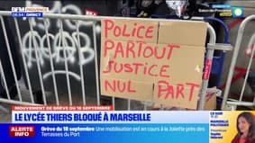 Mouvement de grève du 18 septembre. Le lycée Thiers bloqué à Marseille