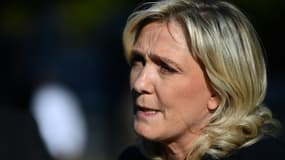 La candidate RN à la présidentielle Marine Le Pen, le 14 octobre 2021 à Versailles, près de Paris