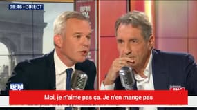 "Le homard je n'aime pas ça ! (...) Le champagne ça me donne mal à la tête !" se défend Rugy