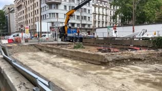 Le chantier de la rue Garibaldi à Lyon (Rhône), le mardi 4 juin 2024.