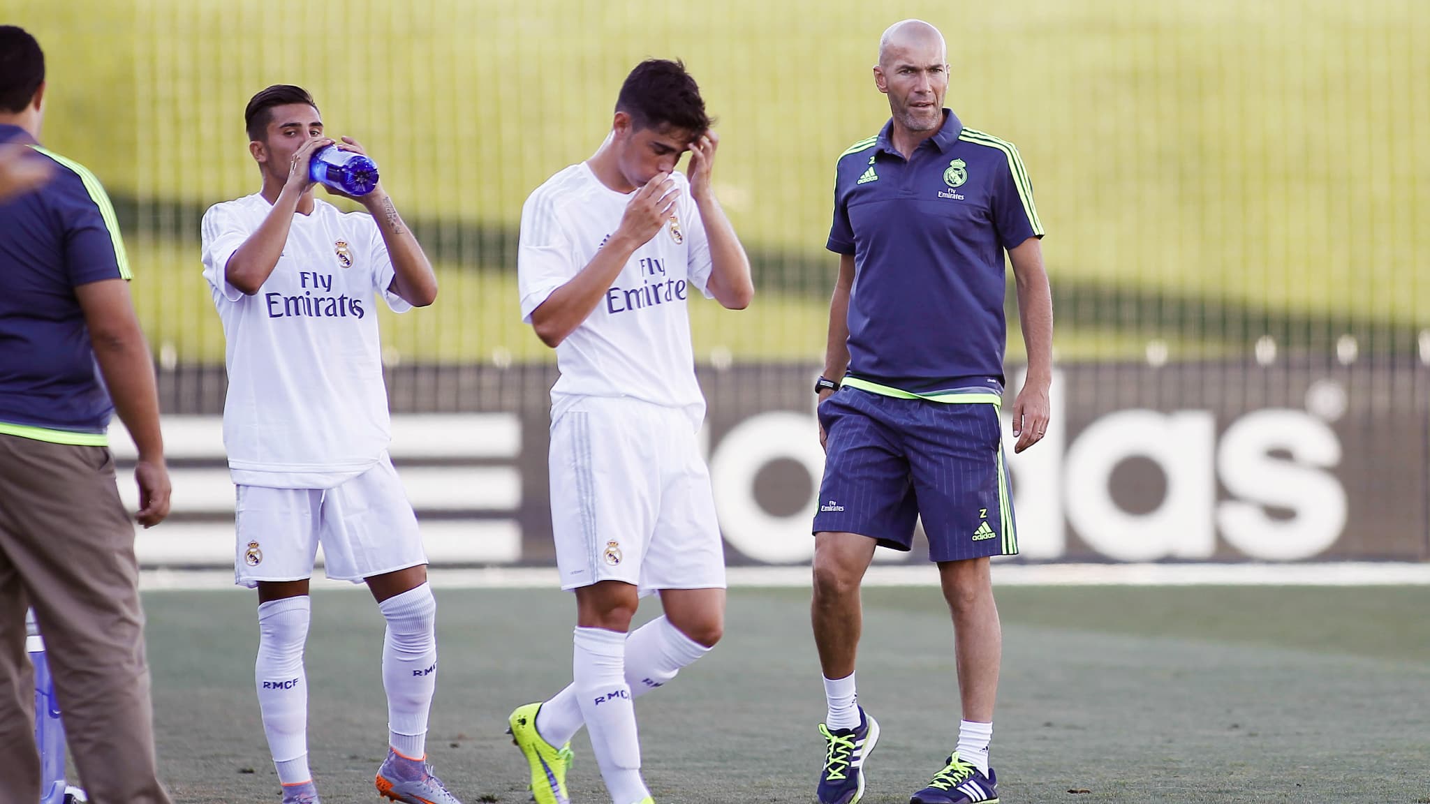 Zinédine Zidane avec le Castilla, l'équipe de jeunes du Real Madrid, le 29 juillet 2015