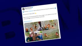 Le maire de Charleville-Mézières Boris Ravignon publie des photos de lui en train de se baigner dans la Meuse, le 15 juin 2024