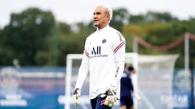 Keylor Navas à l'entraînement, à Saint-Germain-en-Laye le 19 août 2021