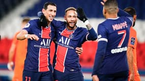 Angel Di Maria, Neymar et Kylian Mbappé