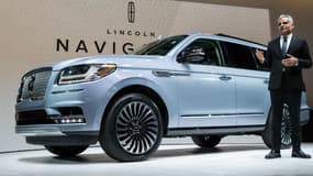 Présenté au salon automobile de New York, ce Lincoln Navigator fait partie des véhicules qui auront dans leur offre de services l'application Lincoln Chauffeur.