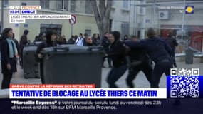 Réforme des retraites: des lycéens tentent à nouveau de bloquer le lycée Thiers à Marseille