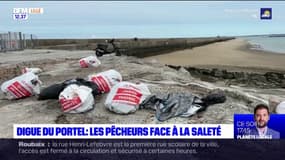 Digue du Portel: les pêcheurs face à la saleté