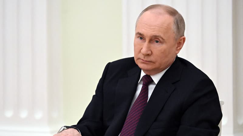 Le président russe Vladimir Poutine le 18 mars 2024. 
