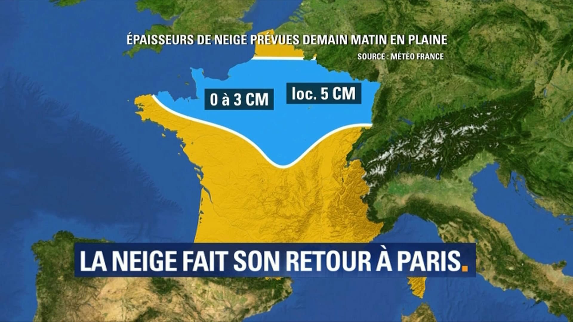 Les chutes de neige attendues lundi Les chutes de neige attendues lundi