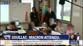 Emmanuel Macron a rendu une visite surprise dans une école de Saint-Sozy dans le Lot