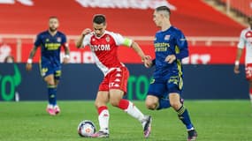 Wissam Ben Yedder et Maxence Caqueret, à Monaco le 2 mai 2021