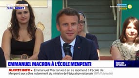 "Généraliser cette approche sur le territoire": Emmanuel Macron s'exprime après sa visite à l'école du futur à Marseille
