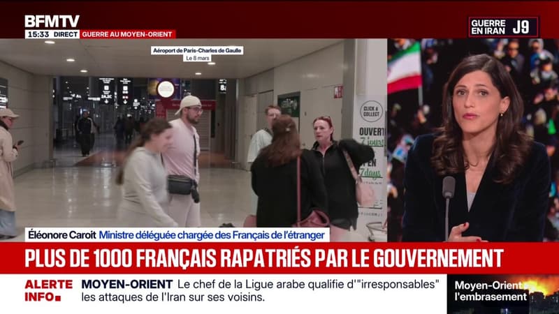 Guerre au Moyen-Orient: "Plus de 5000 ressortissants sont rentrés", affirme Éléonore Caroit, ministre déléguée chargée des Français de l'étranger