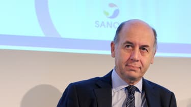 Serge Weinberg lors de la présentation des résultats de Sanofi ce jeudi 5 février