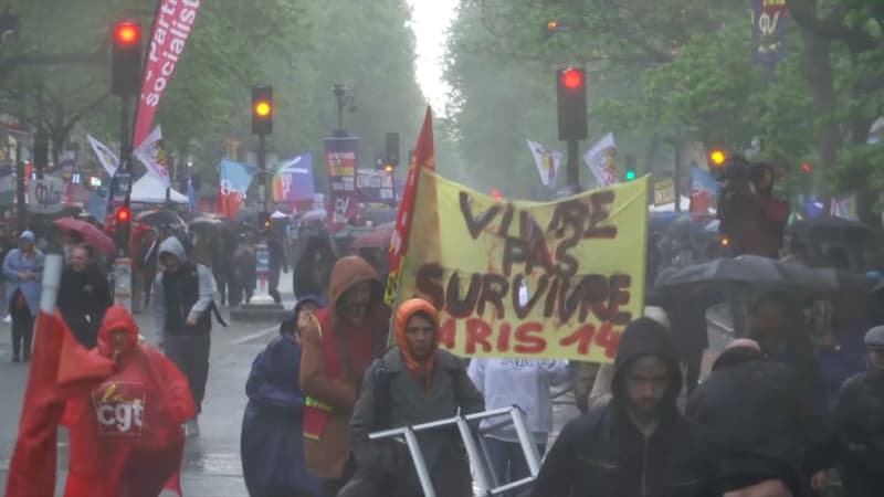 Des manifestants à Paris lors de la journée du 1er-Mai.