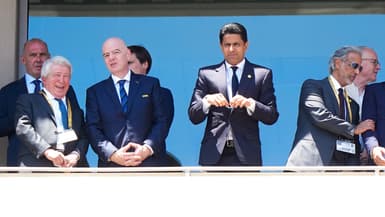 Nasser Al-Khelaïfi lors du match PSG-Atlético de Madrid (4-0, Coupe du monde des clubs), le 15 juin 2025