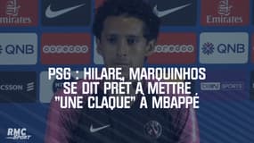 PSG : Hilare, Marquinhos se dit prêt à "mettre une claque" à Mbappé