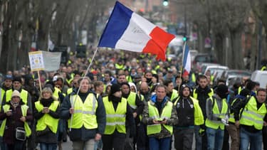 Des gilets jaunes marchent à Toulouse, le 29 décembre 2018. (Photo d'illustration)