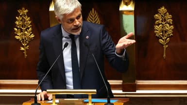 Laurent Wauquiez à la tribune de l'Assemblée nationale le 14 octobre 2025