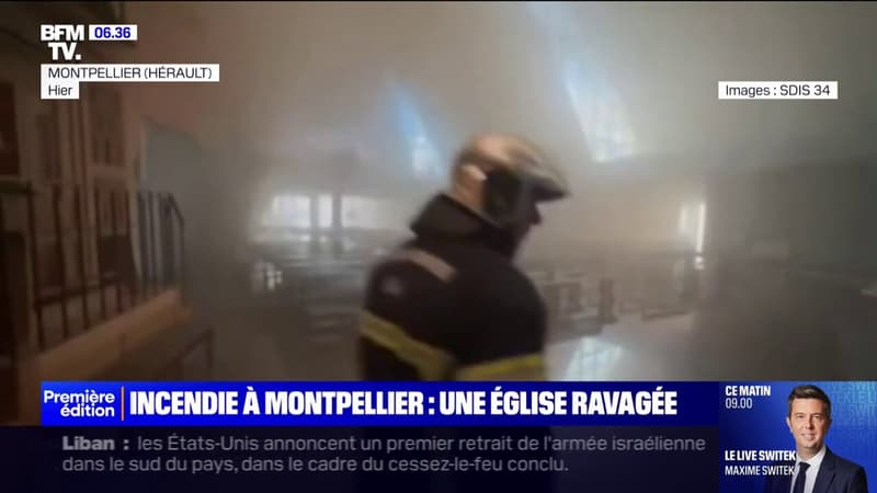 Montpellier: une église ravagée par un incendie