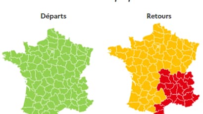 Une journée classée orange au niveau national, rouge dans le quart sud-est.