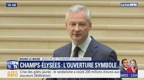 Une semaine après les violences, les Champs-Élysées "sont à nouveau debout" affirme Bruno Le Maire