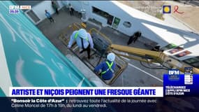Nice: une fresque géante de César Malfi installée près du parc Azur
