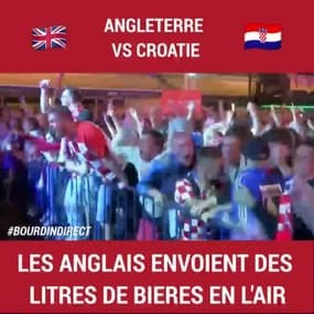 Angleterre-Croatie: les anglais envoient des litres de bières en l'air