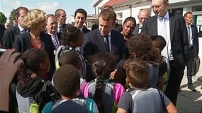 Emmanuel Macron jeudi 3 août 2017 à la base de loisirs des Boucles de Seine, dans les Yvelines.