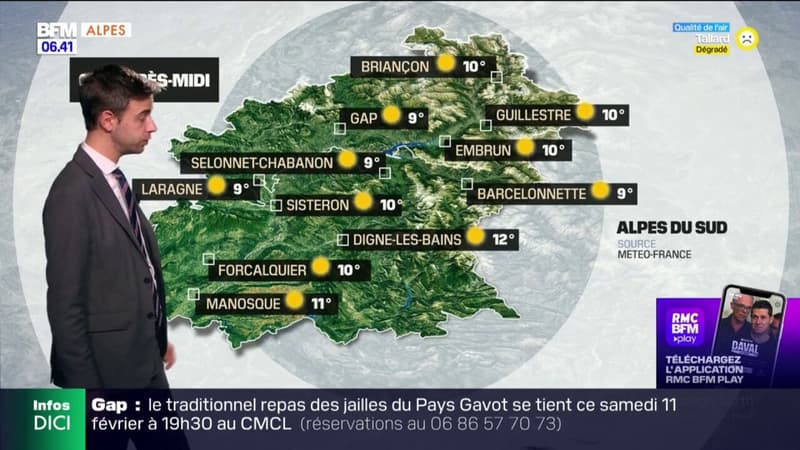 Météo Alpes du Sud: le soleil toujours très présent ce vendredi, 10°C à Briançon et 12°C à Digne-les-Bains