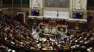 Vue de l'Assemblée nationale, le 19 décembre 2017 lors d'une session de questions au gouvernement.