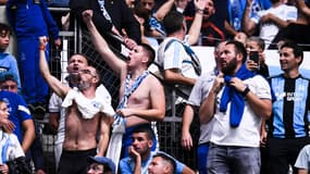 Des supporters de l'OM lors d'un match au Vélodrome, octobre 2022