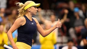 Dayana Yastremska, joueuse de tennis professionnelle ukrainienne, le 16 avril 2022 lors de la Billie Jean King Cup.