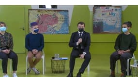 Emmanuel Macron à Saclay le 21 janvier 2021