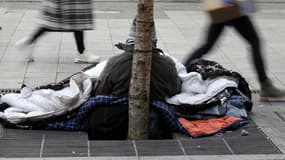 Un sans-abri à Lyon, en janvier 2017 (photo d'illustration)