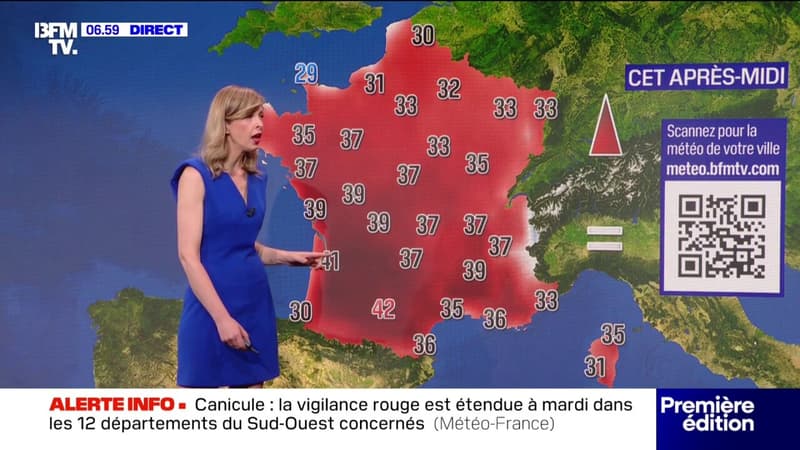 12 départements en vigilance rouge canicule avec des températures allant jusqu'à 42°C: la météo du lundi 11 août
