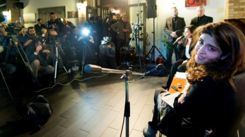 La consultante italienne en communication Francesca Chaouqui, accusée pour la fuite de documents confidentiels du Vatican, à San Sosti (Italie) le 7 janvier 2016. 
