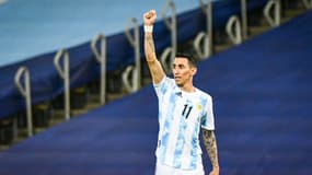 Angel Di Maria sous le maillot de l'Argentine, en 2021.