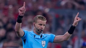 L'arbitre Glenn Nyberg lors du match Bayern-Manchester United, septembre 2023