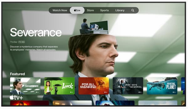 L'interface TV+ de l'Apple TV