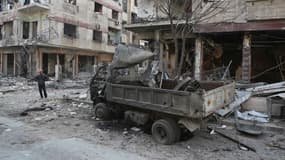 La Ghouta, où les raids aériens du régime syrien se poursuivent,  le 21 février 2018