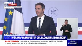 Pour Olivier Véran, les menaces de la CGT Énergie envers les élus qui voteront la réforme des retraites "sont inacceptables"