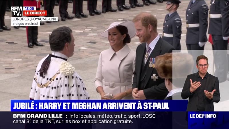 Jubilé d'Elizabeth II: le prince Harry et Meghan Markle sont arrivés à la cathédrale Saint-Paul