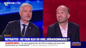 Retraites : Manuel Bompard (LFI) estime "qu'il y a des pays en Europe qui ont la retraite à 60 ans", Laurent Wauquiez (LR) assure que cette proposition, "c'est la faillite"