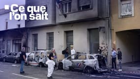 Le commissariat de Cavaillon, dans le Vaucluse, après l'incendie de voitures devant l'édifice le 9 octobre 2024