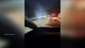 Le trafic a été très perturbé sur l'A75 à cause de la neige ce mercredi 10 janvier 2024