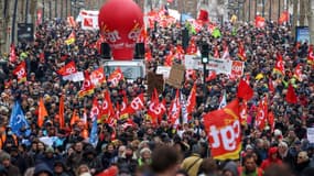 Manifestation contre la réforme des retraites, le 7 février 2023 à Toulouse (photo d'illustration).