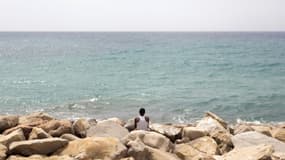 Un migrant à la frontière franco-italienne, le 13 juin 2015